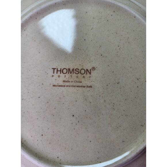 THOMSON POTTERY Red Brown Ceramic 10.5" Dinner Pates Set of 4 - Picture 6 of 7